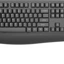 EDJO Wireless Keyboard, 2.4G Ergonomic Full Size Wireless Computer Keyboard with Wrist Rest for Windows, Mac OS Desktop/Laptop/PC Gray