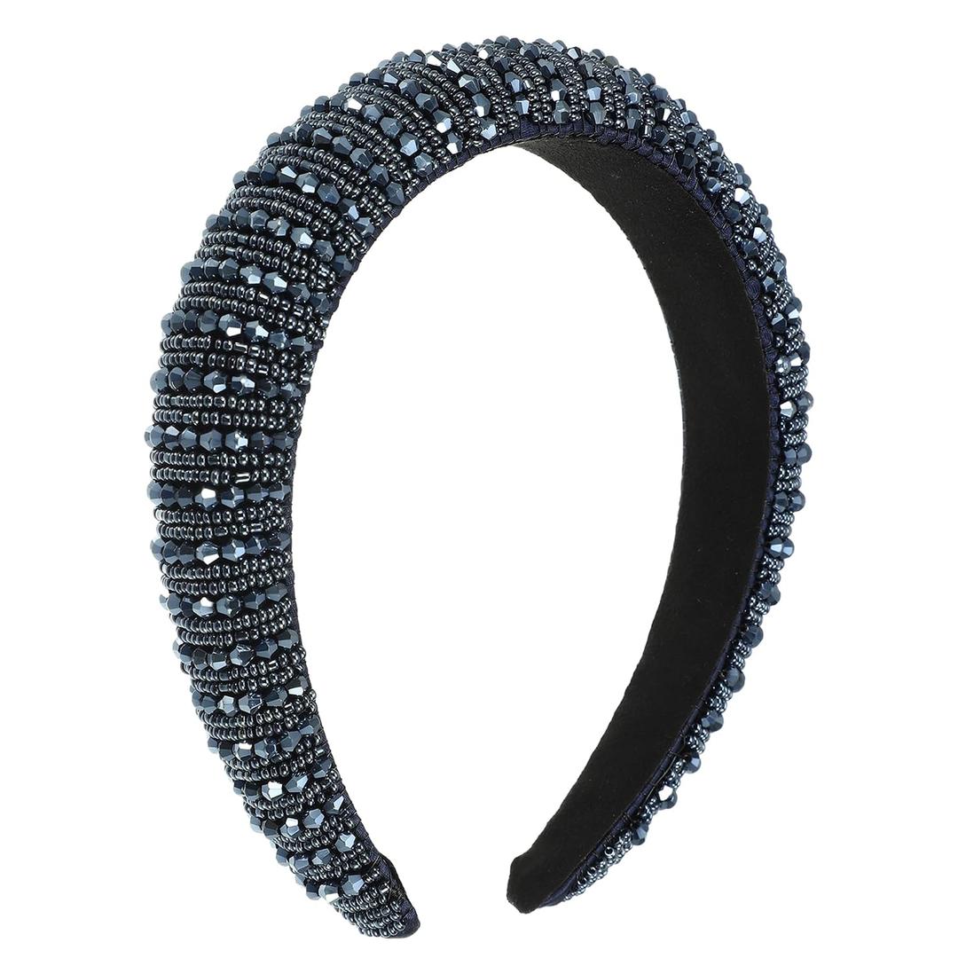 VOCOSTE Rhinestone Headband, Navy Blue