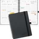POPRUN 2026 Planner (Medium - 6.5'' x 8.5'') with Hourly Schedule & Vertical Layout - 2026 Weekly Calendar (Jan. 2026 - Dec.2026) for Time Management, Monthly Tabs, Spiral Bound, Soft Cover - Black