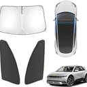 Karltys 3PCS Windshield Sun Shade for Hyundai Ioniq 5 2022-2025, Thickened Reflective Front and Side Window Sunshade for Ioniq 5, Foldable Sun Visor Protector Cover Blocks Heat UV Rays
