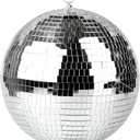 Disco Ball - 12 Inch Mirror Disco Ball, Ideal for DJ Club, Party, Wedding, Home Decor, and Live Stage with Hanging Ring for Easy Installation, Silver