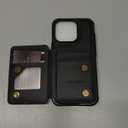 Vinich for iPhone 16 Pro Wallet Case with Card Holder, RFID Blocking Credit Slots Kickstand Shockproof Phone Cover Fit for iPhone 16 Pro 6.3" Black