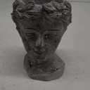 WHOLE HOUSEWARES Women Head Planter for Plants Set of 1-8" x 6" x 6" Artistic Greco-Inspired Vase - Grey Cement Planter for Indoor and Outdoor - Multifuntional Home Display Pot with Face Design