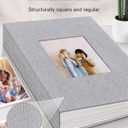 Artfeel Photo Album 4x6 with 300 Pockets,Slip-in Picture Albums,Linen Cover Memory Book with Front Window,White Page Vertical Photo Book for Wedding,Family,Anniversare,Baby,Vacation