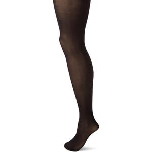HUE Women's Opaque Tights With Control Top 2 Pack (3, Black)