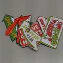 18 Playful Green Ornament for Christmas Tree, Whislism Village Theme Paper Christmas Decorations, Quirky Festive Xmas Gifts for All Ages