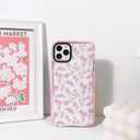2 x NITITOP Compatible for iPhone 11 Pro Case Cute Flower Floral Clear for Women Girl Ultra Slim Crystal Shockproof Soft TPU Anti-Yellow Protective Phone Cover - Clear Pink