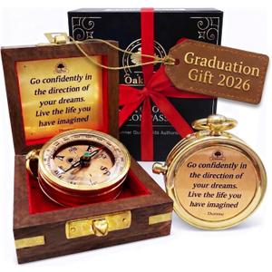 The Dream Chaser Compass - Go Confidently -2026 Unique Graduation Gifts for Him, College, High School, Cool Birthday Gift Idea for Son, Boys, Motivational Greeting Card Included