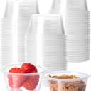 HOMIP 200Pcs 2oz Disposable Plastic Portion Cups (No Lids), Small Mini Sauce Cups for Portion Control, Salad Dressing Cups, Airtight and Stackable Condiment Cups for Party, Holiday and Daily Use