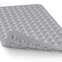 Bath Mat for Tub Shower Mat Non Slip Kids Rubber Shower Tub Mat, 100% Natural Rubber no Plastic Odors Perfect for Baby and Elder, Strong Suction Cups, Textured Mat Surface, 28 X 16 inches, Grey (Grey With Drain Holes)