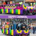 Ceenna 16 Pcs Mardi Gras Parade Float Decorations with 4 Pcs Mardi Gras Table Skirts 4 Pcs Mardi Gras Bunting Flag 4 Pcs Mardi Gras Tinsel Garland 4 Pcs Fringe Banner for New Orleans Carnival Supplies