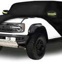 Waterproof Car Covers Fit for 2021-2024 Ford Bronco 2 Door(Black) 210T Custom Heavy Duty Waterproof All Weather Protection Outdoor