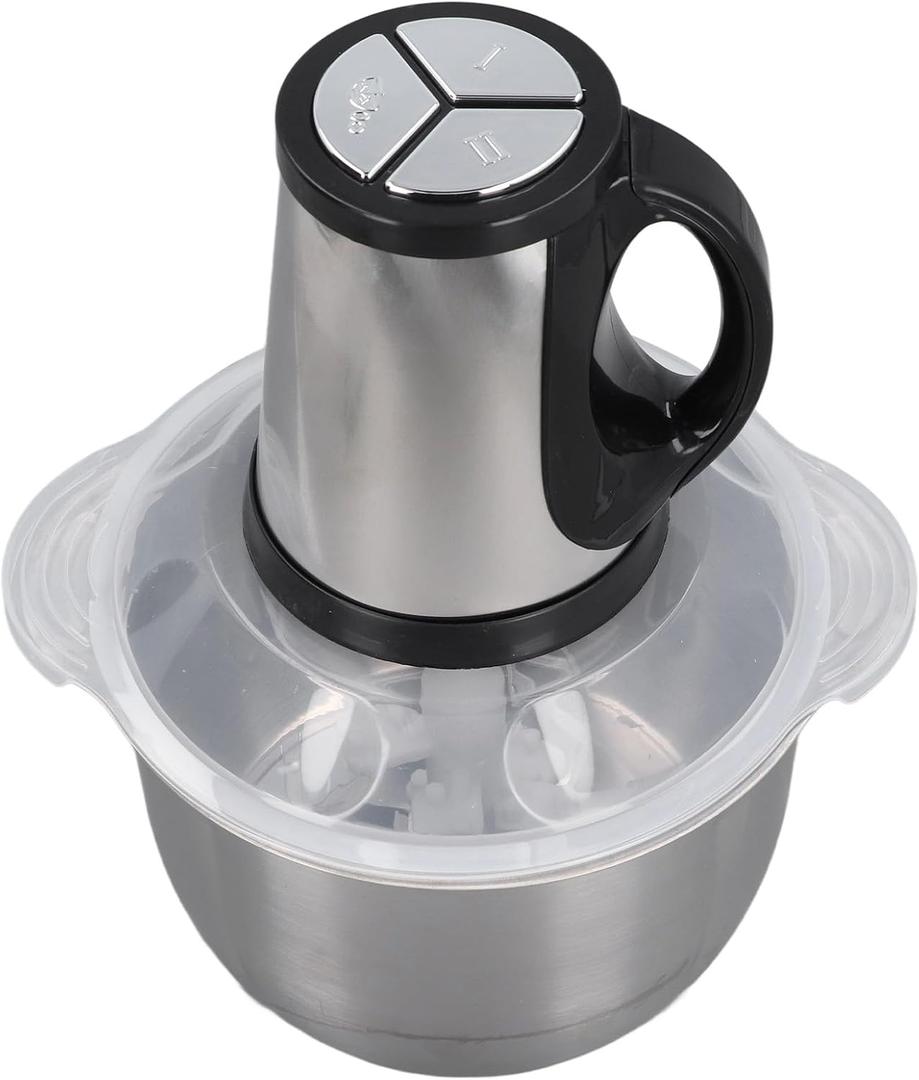 Electric Food Processor, Stainless Steel 4L Large Capacity Food Chopper with 5 Blades, Electric Food Chopper Meat Grinder for Meat Vegetable Fruits Nuts