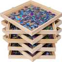 8 Pcs Jigsaw Puzzle Sorting Trays Stackable - 12inch x 12inch Convenient Puzzle Accessories Easy to Store and Sort by Patterns, Shapes, and Colors,Puzzles Up to 1500 Pieces,2000 Pieces,3000 Pieces
