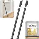 Sliding Door Security Bar and 2-in-1 Sliding Glass Door Stoppers Security for Patio, Home, Hotel Door Stick Security2Pack Black