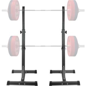 Adjustable Squat Rack Standard 550LBS Capacity 40-66 Inch Solid Steel Squat Stands Barbell Free-press Bench Home Gym Portable Dumbbell Racks Stands (Squat Rack)