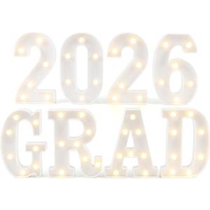 2026 Graduation Decorations, 8 LED Marquee Light Up Letters GRAD 2026 for Graduation Decorations, Preschool, Kindergarten, School, and College Party Dcor