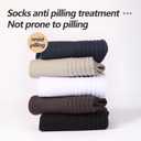 Men's Cotton Crew Socks, 5 Pairs, Anti-Odor Moisture Wicking, Double Needle Stitching, Pill-Resistant Fabric, All Season Wear (28 Gram Thin Version, 1 Pair Each in 5 Colors, Totaling 5 Pairs, 5-9)