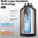 DYSANKY Insulated Water Bottle | Thickened Stainless Steel Vacuum Metal | Portable Sports Half Gallon Large Water Jug for Gym and Hiking with Straw, Carrier Bag, Handle Strap | BPA-Free 64 oz
