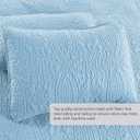 Pure Bedding Quilt Set Full/Queen Size Sky Blue - Oversized Bedspread - Soft Microfiber Lightweight Coverlet for All Season - 3 Piece Includes 1 Quilt and 2 Shams, Geometric Pattern
