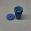 Little Table 7 oz Tumbler with Lid and Straw- Blues, 4Pcs