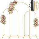 Arch Backdrop Stand, Metal Arch Backdrop Stand Set of 3 (7.2FT/6.5FT/5.9FT), Gold Wedding Party Arch Frame Backdrop Arch arcos para decoracion de Fiestas (7.2FT/6.6FT/6FT)