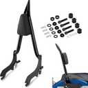 25" Detachable Sissy Bar Passenger Backrest with Pad for Softail 2018-2026 | Solid steel, for motorcycle extended journeys, reduces passenger fatigue, gloss black, for Street Bob FXBB FXBBS Slim FLSL