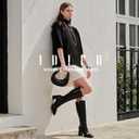 IDIFU IN3 Knee High Boots for Women Square Toe GoGo Chunky High Heeled Tall Long Fall Boot with Side Zipper Dress Comfortable Fashion Pull On Small Thick Heel Boots (Black)