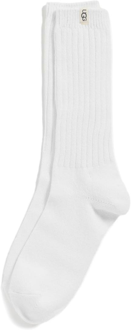 UGG womens Rib Knit Slouchy Crew (One Size, White)