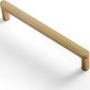 Goo-Ki 6 Pack 5 Inch Champagne Bronze Cabinet Pull Handle  Decorative Grooved Texture & Non-Slip Grip for Farmhouse/Industrial Cabinetry (5" Center to Center)