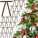 2 x 24 Pcs Browm Velvet Christmas Tree Bows Vintage Velvet Ribbon Bows for Christmas Door Garland Vintage Wreath Decor(3/8'' Wide, 5 x 7 inch)