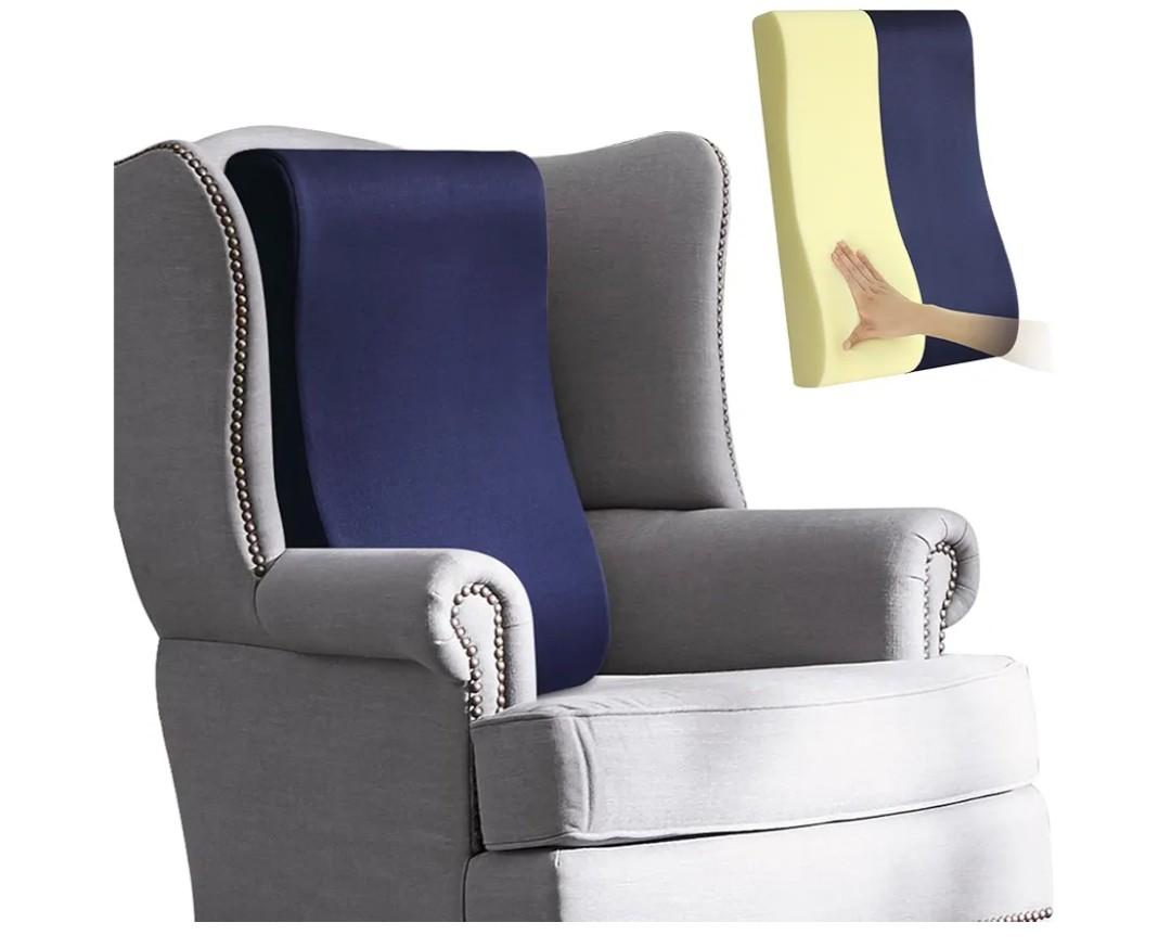 HAVARGO 2-in-1 Neck Pillow Lumbar Support Pillow for Recliner Couch - High-Density Foam Cushion Ergonomic Back Support for High-Back Rocking Chairs, Gaming Chair, Sofa to Relax The Back,Medium