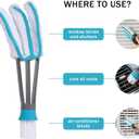 SetSail Blind Duster, Window Cleaner Duster Brush with 5 Microfiber Sleeves, Cleaning Tools for Vertical Blinds Air Conditioner Dust Ceiling Fans Dust Collector