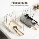 2 x Pot Lid Rack, Cutting Board & Utensil Holder White | Space-saving rust-proof steel storage holds lids, boards, spoons and chopsticks