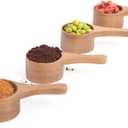 40 ml 4 Pack Acacia Wood Coffee Scoops, Small Wooden Coffee Spoons for Jars and Containers, Set of 4 Tablespoon Bean Scoop, Cute Coffee Beans Measuring Scoop for Cooking, Bath Salt.