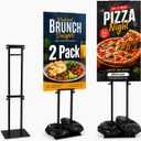 2 Pack Poster Stands for Display, Double Sided Sign Holder with Water Bags
