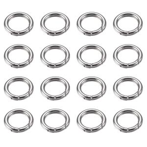 Somush Spring O Rings, Spring Snap Clip Hooks Zinc Alloy Round Metal Split Rings Small Clamp Clasp Keyring Buckle for Bag Purse Handbag Strap Craft Jewelry Making 12PC