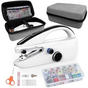 Sewing Bliss: Beginner's Portable Mini Sewing Machine with Storage, Two Power Supply Modes (White)