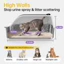 Stainless Steel XL Cat Litter Box for Cats, High-Sided Design Prevents Urine Leakage, Non-Stick, Easy to Clean, Includes Scoop, Gray XL 2 Pack