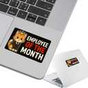 6Pcs Employee of The Month Sticker - Employee of The Month Bumper Sticker - 5"x3" Phone Stickers, Premium UV Printing  Vibrant & Long-Lasting Colors Laptop Stickers