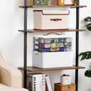 Medicine Storage Organizer, 4-Tier Medicine Box with 7-Day Pill Case and Bottle Storage Bin, Clear Trays and Carry Handle, First Aid Storage Case for Home Cabinet