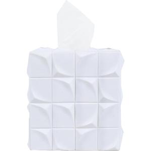 Hymmah Modern Square Tissue Box Cover Holder,Bathroom Accessories Decor Unique Design Tissue Box Cover for Bathroom Vanity Counter Tops Also Great for Bedrooms and Living Rooms