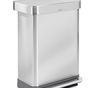2pcs SIMPLEHUMAN® Step-On Stainless Steel Trash Can - Jumbo, 14 Gallon