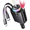 Retractable Car Charger with Aromatherapy and Starlight, 5 in 1 USB C Car Charger Adapter, 69W Fast Charging Cars Phone Chargers, Cars Air Freshener Compatible with iPhone 16 15 14 13 12 and Android