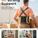 Medical-Grade Work Back Brace with Adjustable Shoulder Straps [Stronger Support & Breathable Mesh] Lower Back Support Belt for Men Women - Pain Relief for Lifting, Warehouse, Construction & Moving (Black, XXXL)