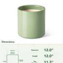LE TAUCI 12 Inch Pot for Plants, Ceramic Planters for Indoor Plants, Mid-Century Modern Cylinder Flower Pots with Drainage Hole, Fits Fiddle Leaf Fig & Monstera, Home Decor, Sage Green
