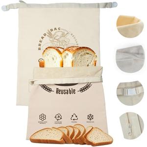 2Pack Reusable Beeswax Bread Bags Home-Baked Food Storage for Sourdough BagZippers Sticker Rotating buckle Seals Triple Protect Cotton Beeswax Food Bag. Bread Bags for Homemade Loaf Sourdough