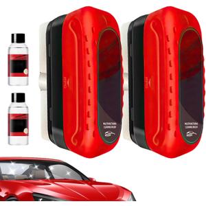 2Pack Automotive Oil Film Cleaning Brush, Cars Clear Vision Glass Cleaner for Car Windows,Anti-Rain&Anti-Fog Windshield Cleaner Tool to Improve Clarity and Visibility,Car Glass Oil Film Remover