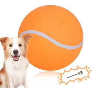 Big Tennis Ball for Dogs, Giant Dog Tennis Ball Toy Large Outdoor Sports Gift for Small Medium Large Dog (Orange, 9.5 inch)