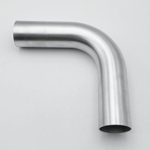 AC PERFORMANCE 2" (51mm) OD 90 Degree Aluminum Elbow Intercooler Pipe Air Intake Tube, 1.5D Radius, Brushed Finish